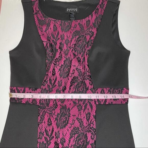 Enfocus Petite Bodycon Dress Black and Magenta 8P - Picture 9 of 12